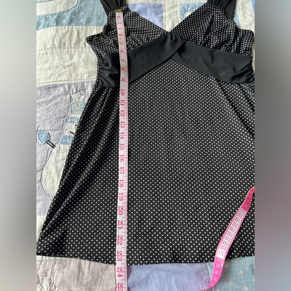 Vintage Black and White Polka Dot Baby Doll Sleeveless Shirt Mini Dress Medium - Picture 8 of 11
